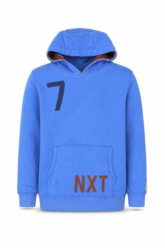 Next Boys Blue Cotton Pullover Hoodie Size 9 Years Pullover