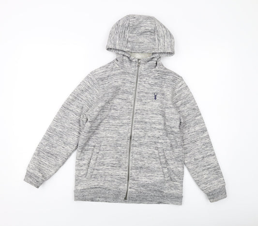 NEXT Boys Grey Polyester Full Zip Hoodie Size 10 Years Zip