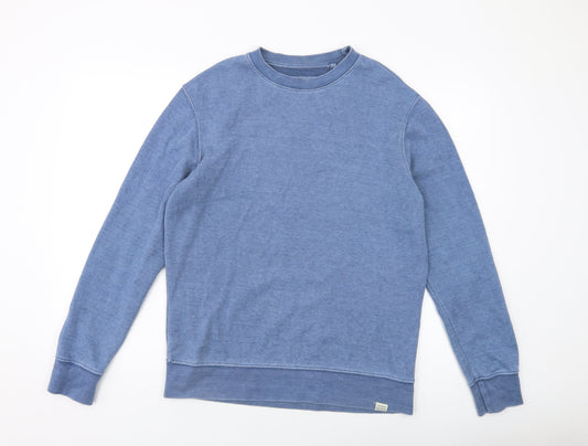 Pull&Bear Mens Blue Polyester Pullover Sweatshirt Size S