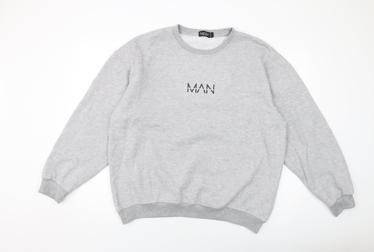 Boohoo Mens Grey Cotton Pullover Sweatshirt Size L