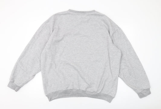 Boohoo Mens Grey Cotton Pullover Sweatshirt Size L