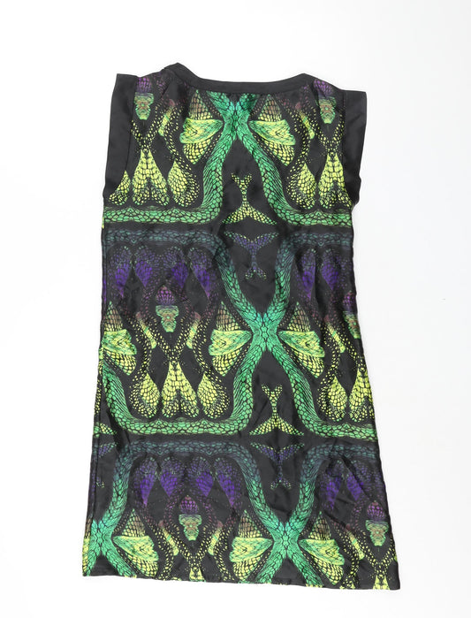 NEXT Womens Multicoloured Geometric Polyester Shift Size 8 V-Neck Pullover - Scale Print