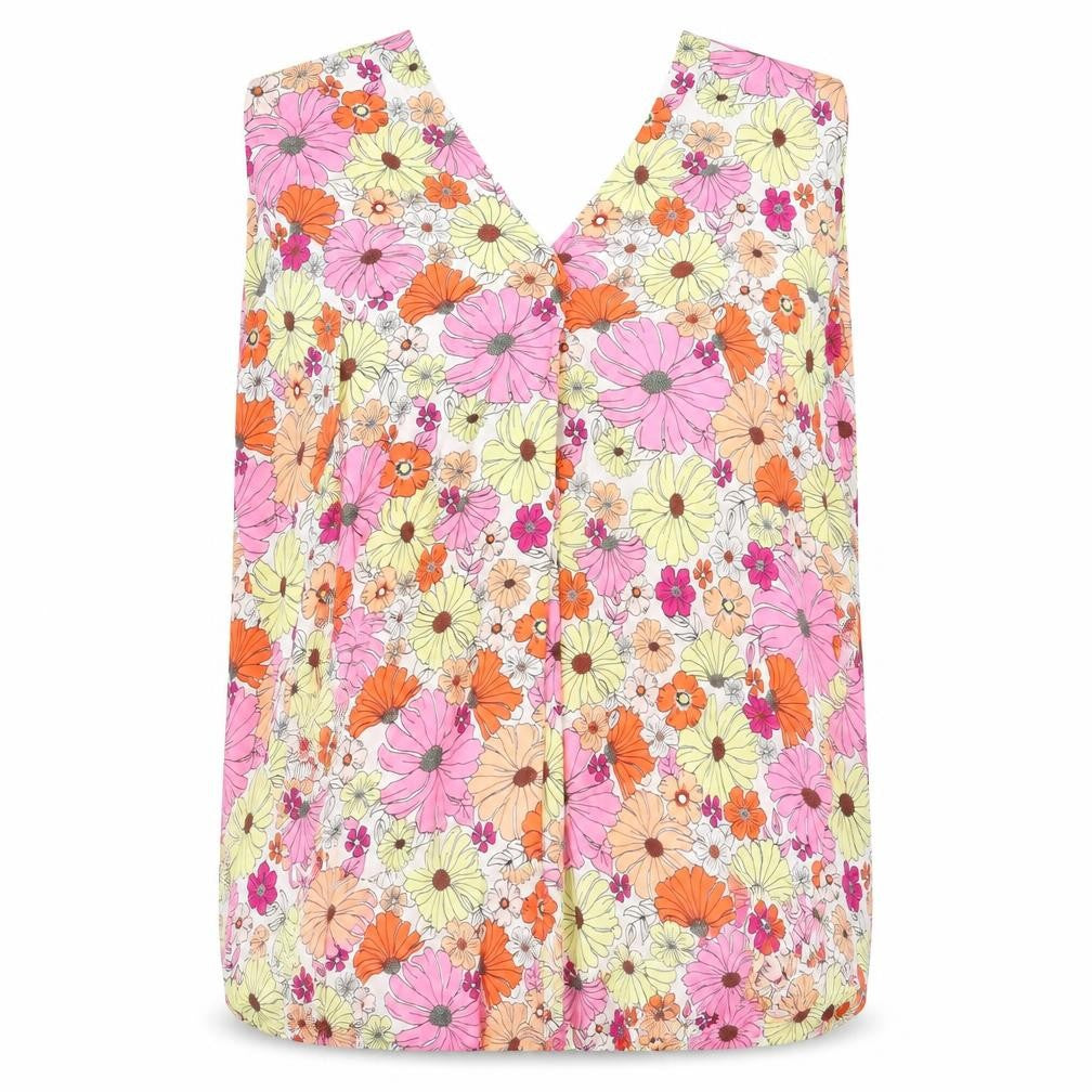 Marks & Spencer Womens Multicoloured Floral Polyester Camisole Blouse Size 24 V-Neck