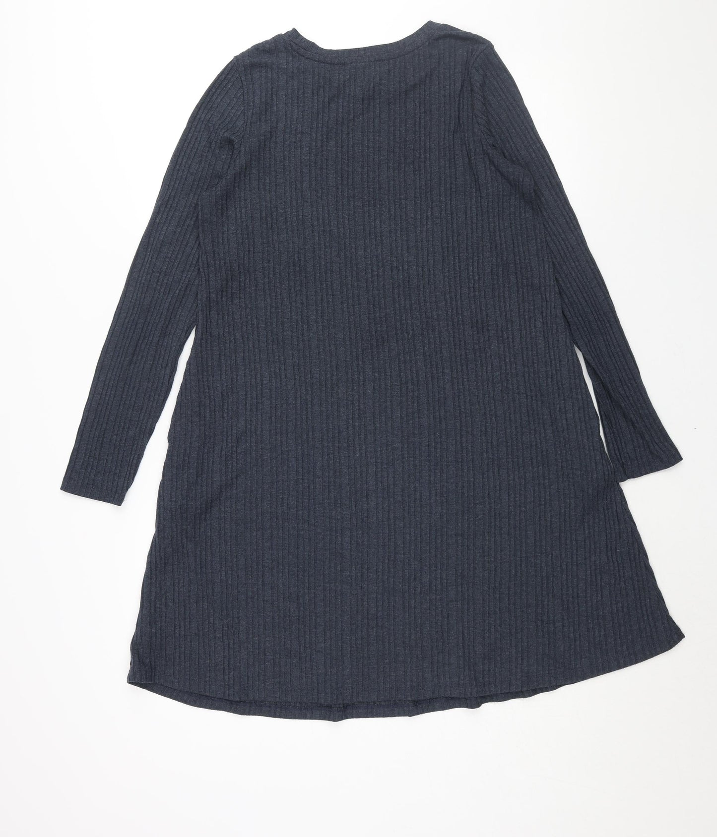 Marks and Spencer Womens Blue Polyester Shift Size 12 Round Neck Pullover