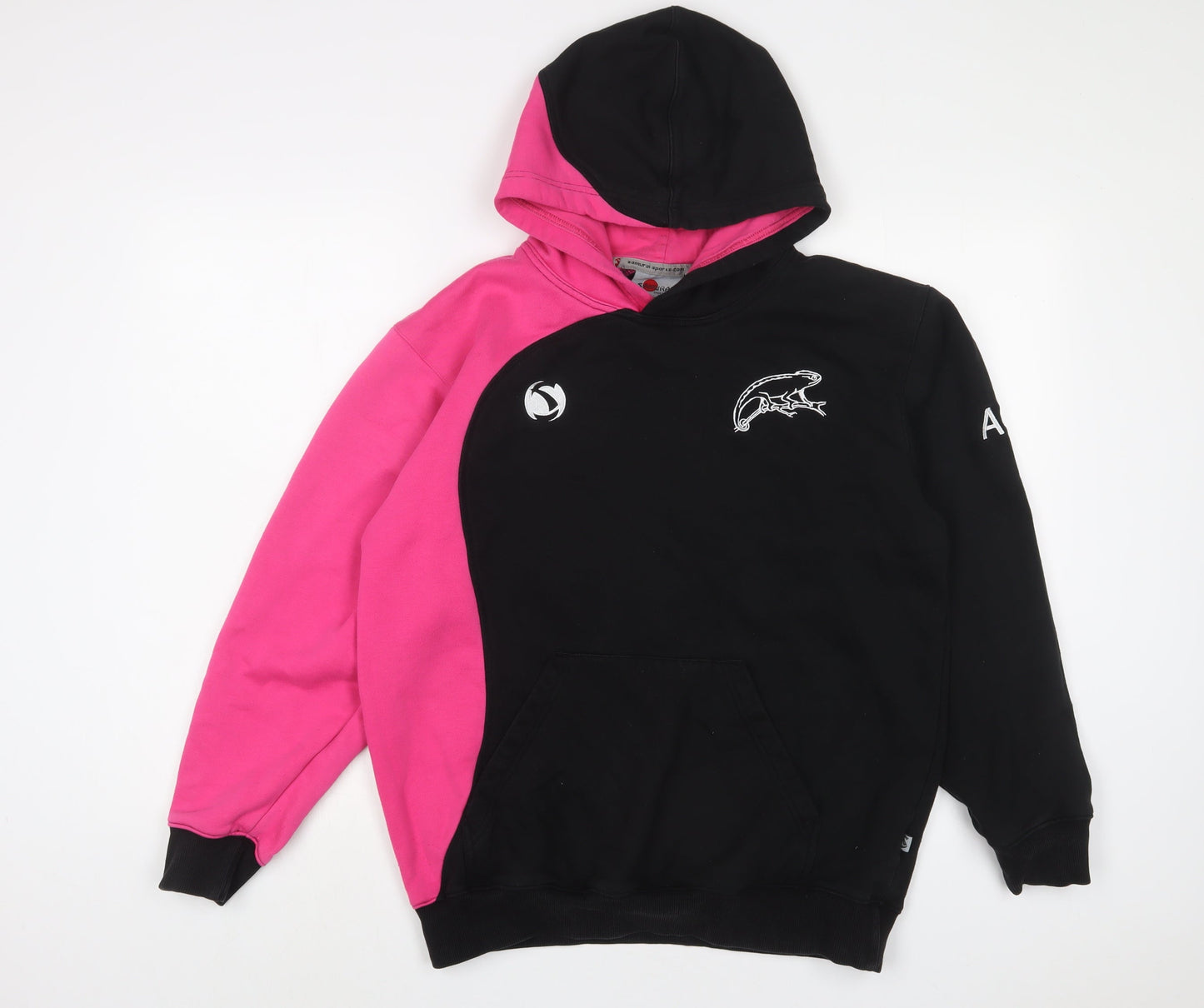 Samurai Womens Pink Cotton Pullover Hoodie Size M Pullover - Embroidered