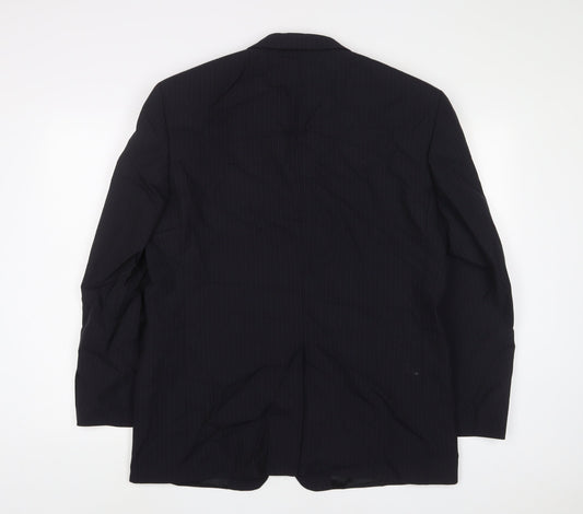 NEXT Mens Blue Striped Wool Jacket Suit Jacket Size 40 Regular