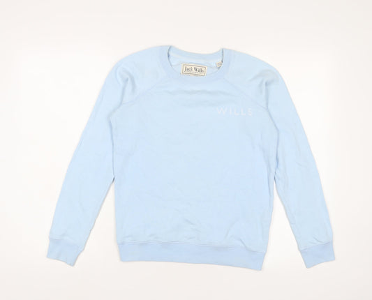 Jack Wills Womens Blue Cotton Pullover Sweatshirt Size 8 Pullover