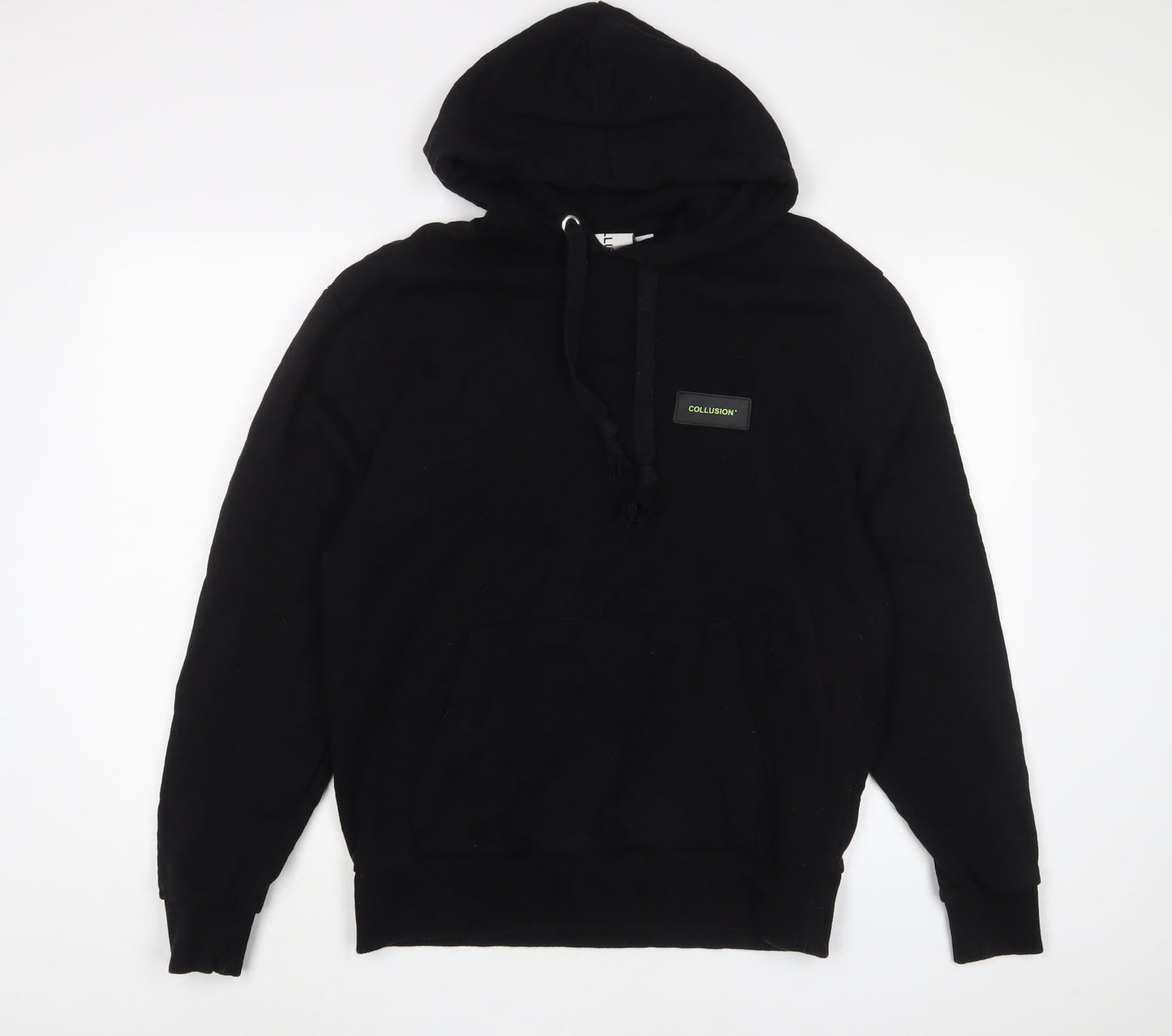 COLLUSION Mens Black Cotton Pullover Hoodie Size S - Logo