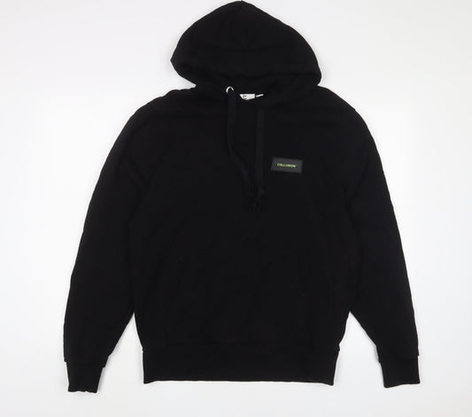 COLLUSION Mens Black Cotton Pullover Hoodie Size S - Logo