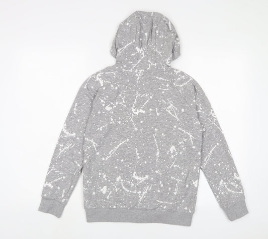 NEXT Boys Grey Geometric Cotton Full Zip Hoodie Size 11 Years Zip