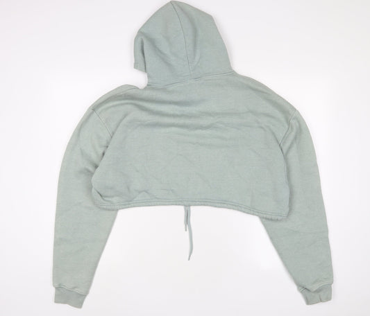 PRETTYLITTLETHING Womens Green Cotton Pullover Hoodie Size M Pullover