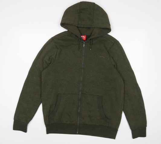 Slazenger Mens Green Polyester Full Zip Hoodie Size S