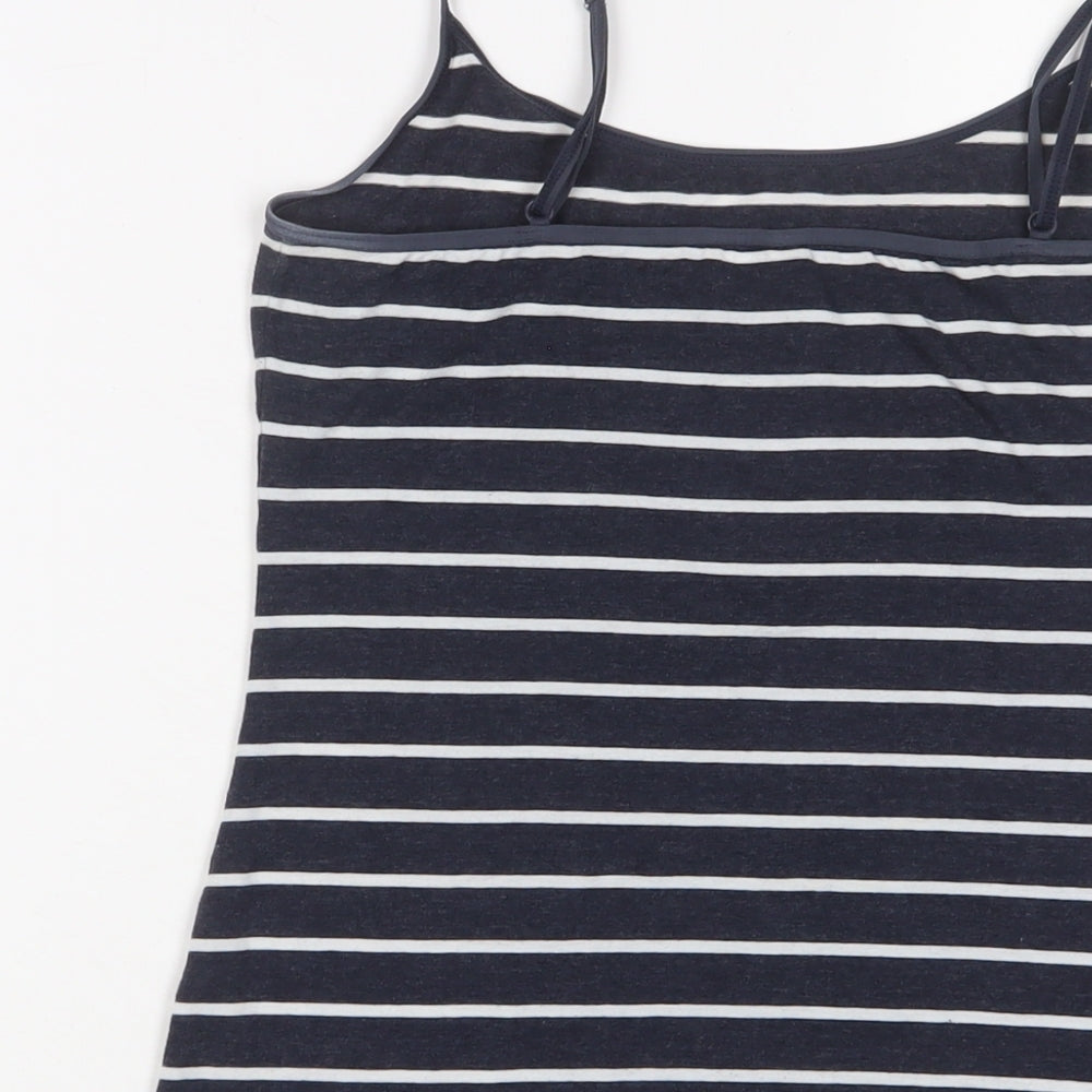 H&M Womens Blue Striped Cotton Camisole Tank Size M V-Neck