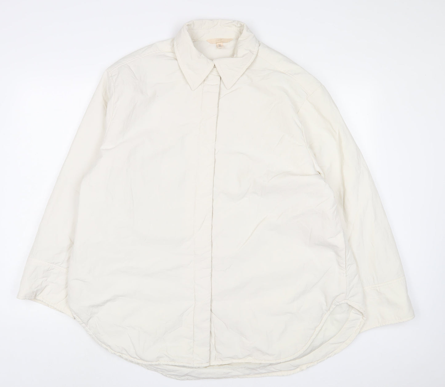 H&M Womens White Jacket Coat Size S Button