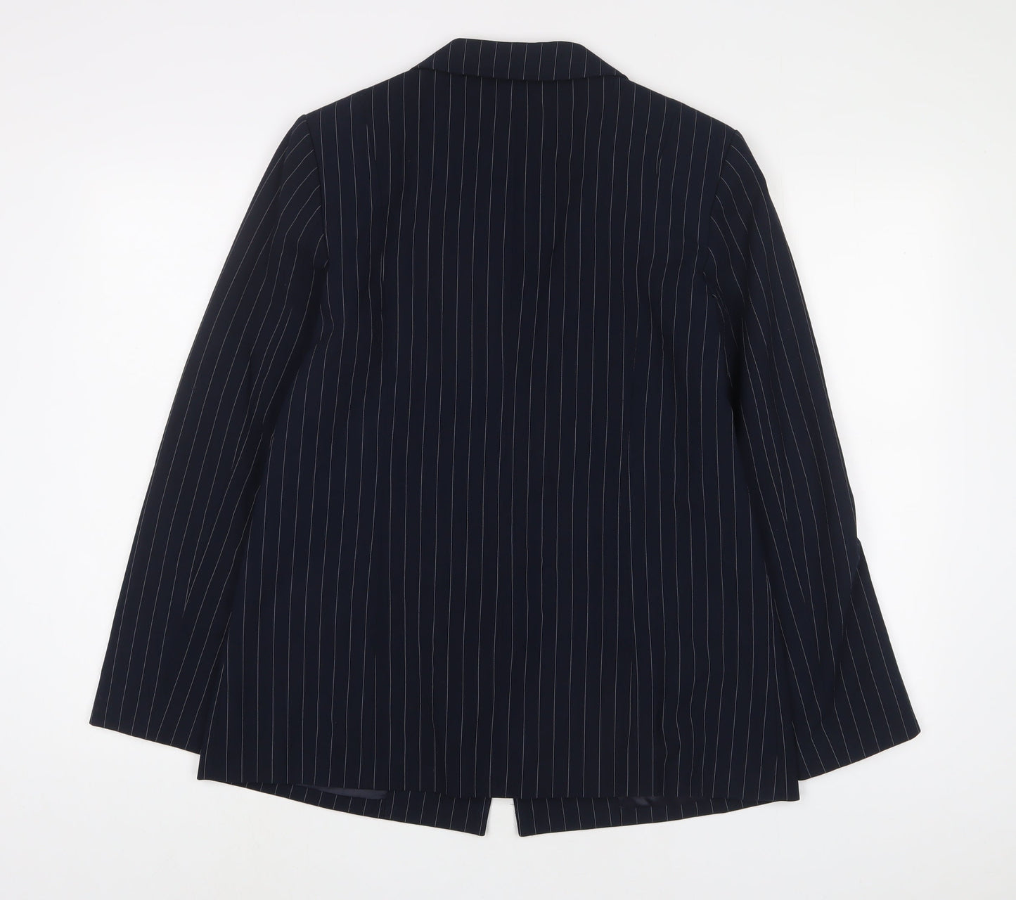 Oasis Womens Blue Striped Jacket Blazer Size 12 Button