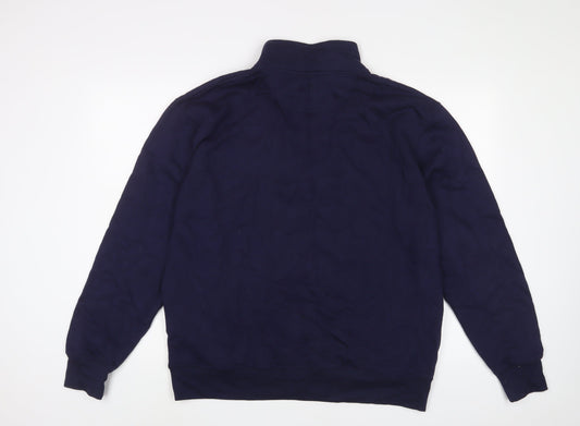 Gear Womens Blue Cotton Pullover Sweatshirt Size L Zip