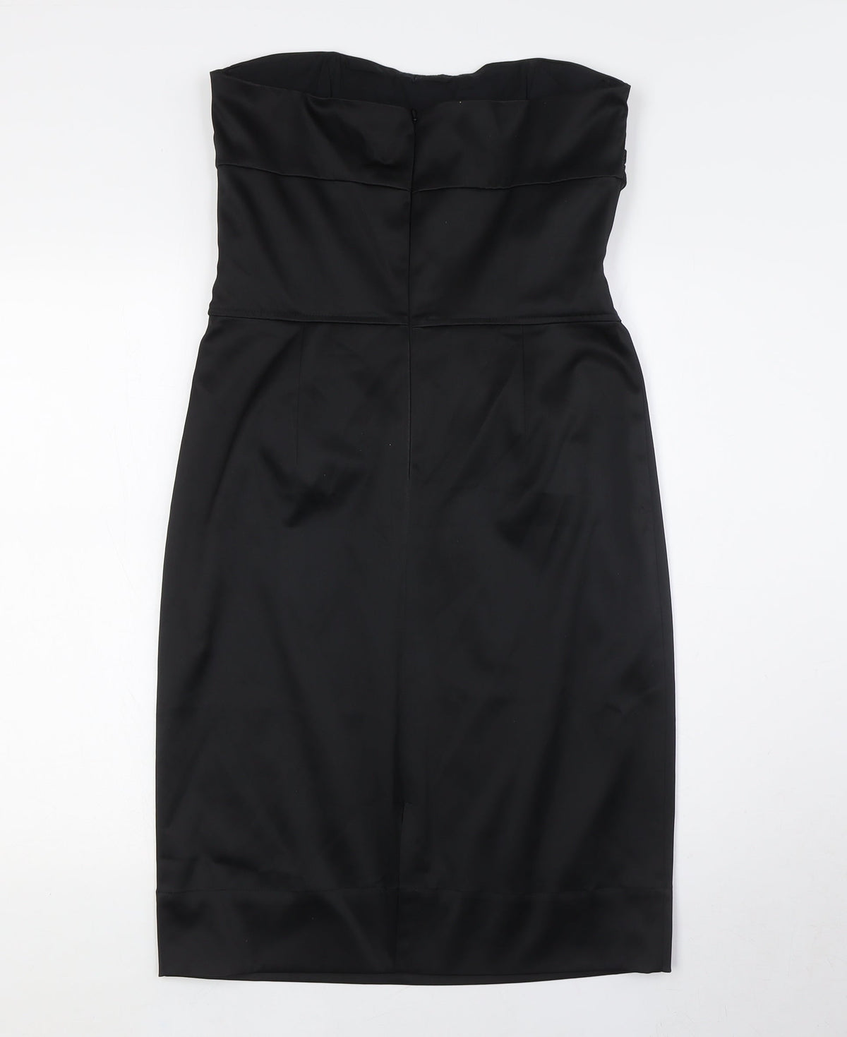 Topshop Womens Black Polyester A-Line Size 12 Off the Shoulder Zip