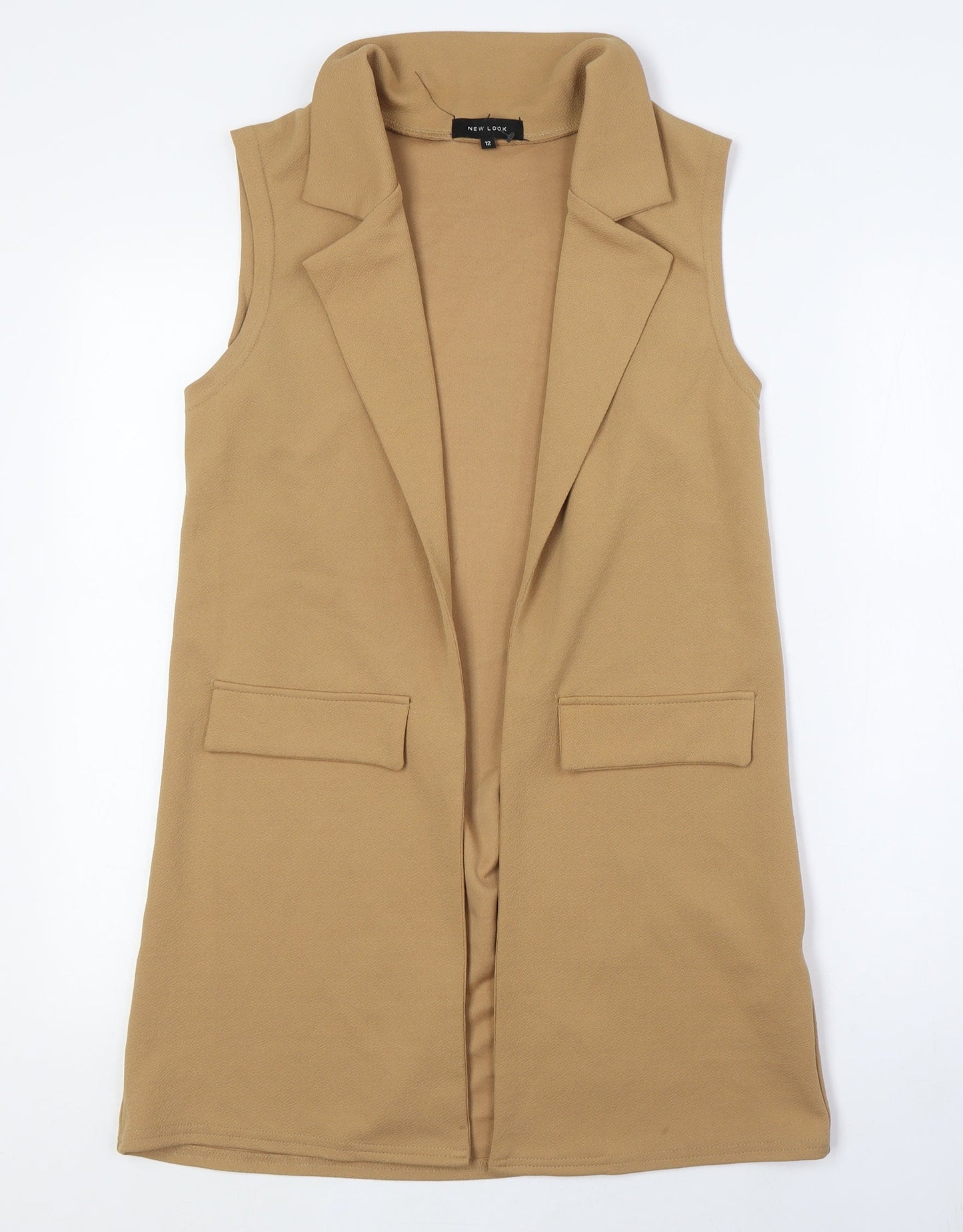 New Look Womens Brown Gilet Waistcoat Size 12 - Collared