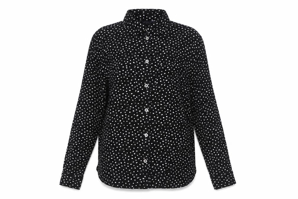 Marks and Spencer Womens Black Viscose Basic Button-Up Size 8 Collared - Pockets