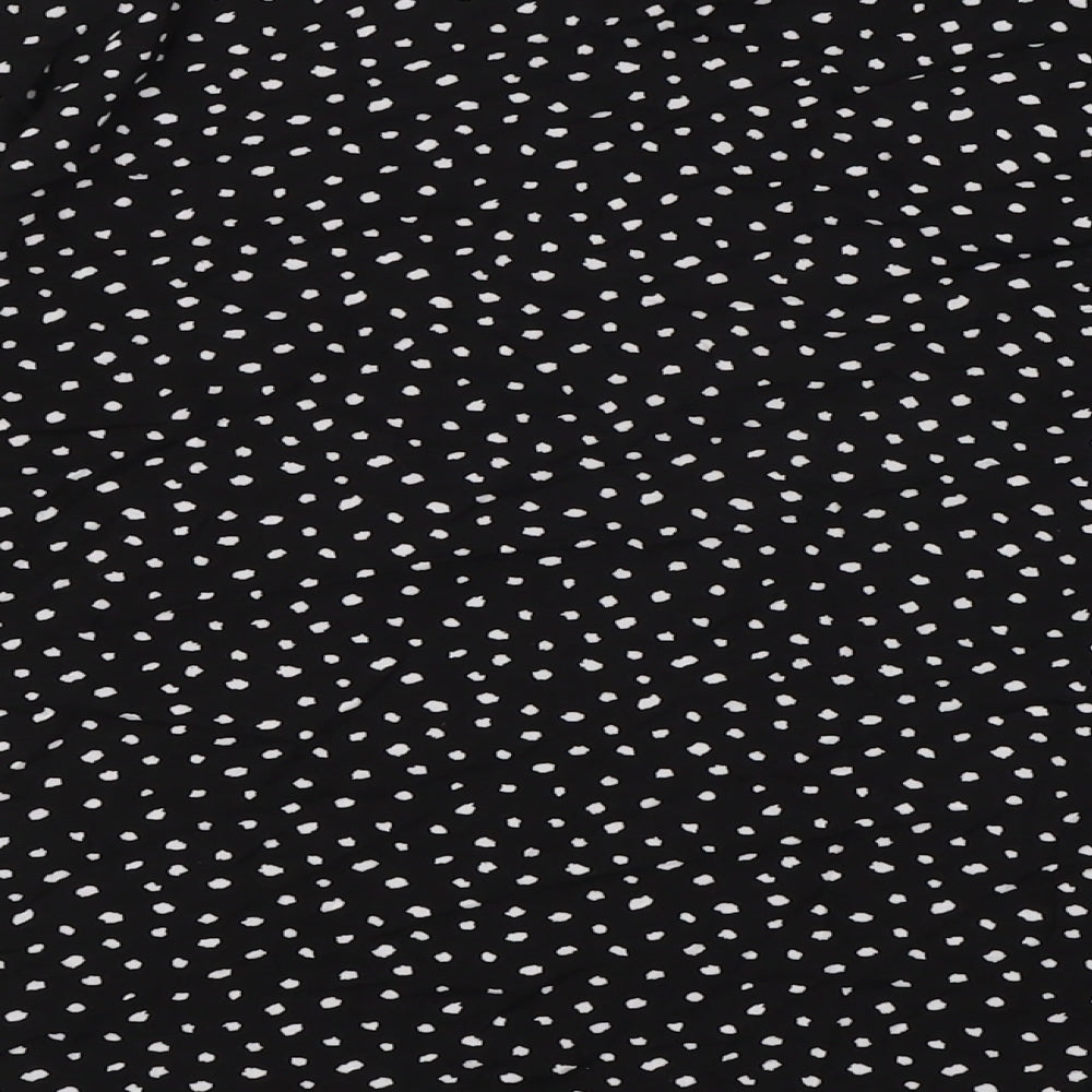 Marks and Spencer Womens Black Viscose Basic Button-Up Size 8 Collared - Pockets