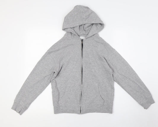 MNG Boys Grey Cotton Full Zip Hoodie Size 10 Years Zip