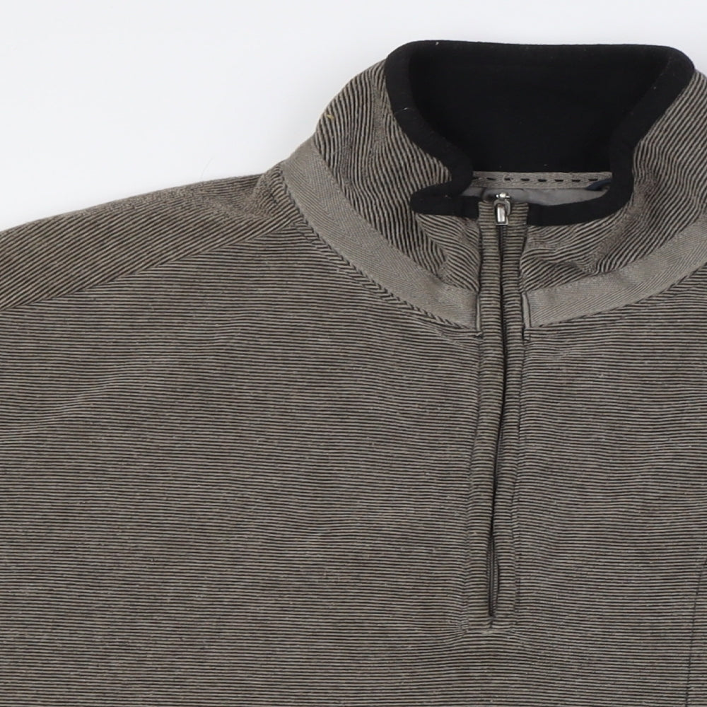 Atlantic Bay Mens Beige Polyester Pullover Sweatshirt Size XL - 1/4 Zip
