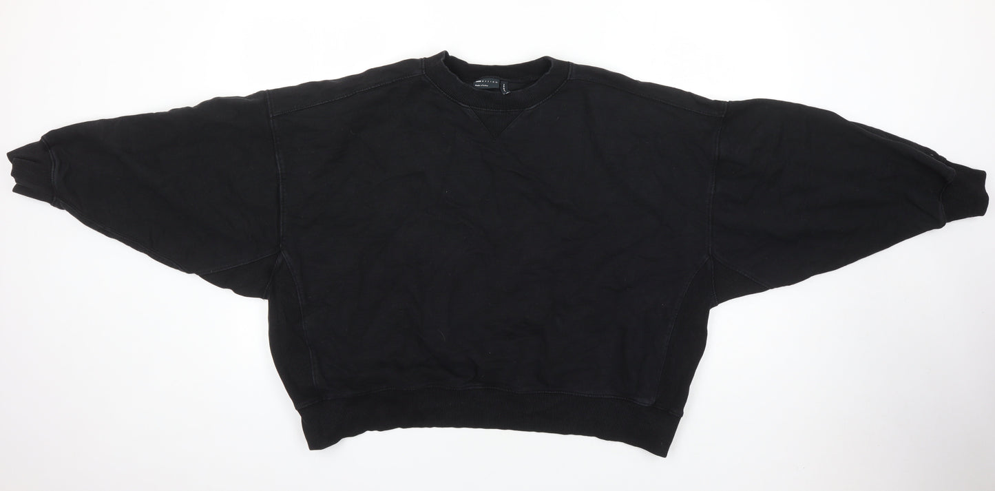 ASOS Womens Black Cotton Blend Pullover Sweatshirt Size 12