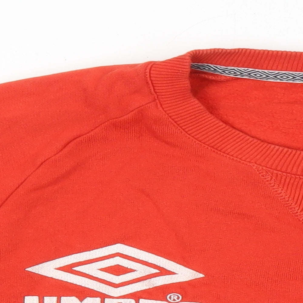 Umbro Womens Red 100% Cotton Pullover Sweatshirt Size L