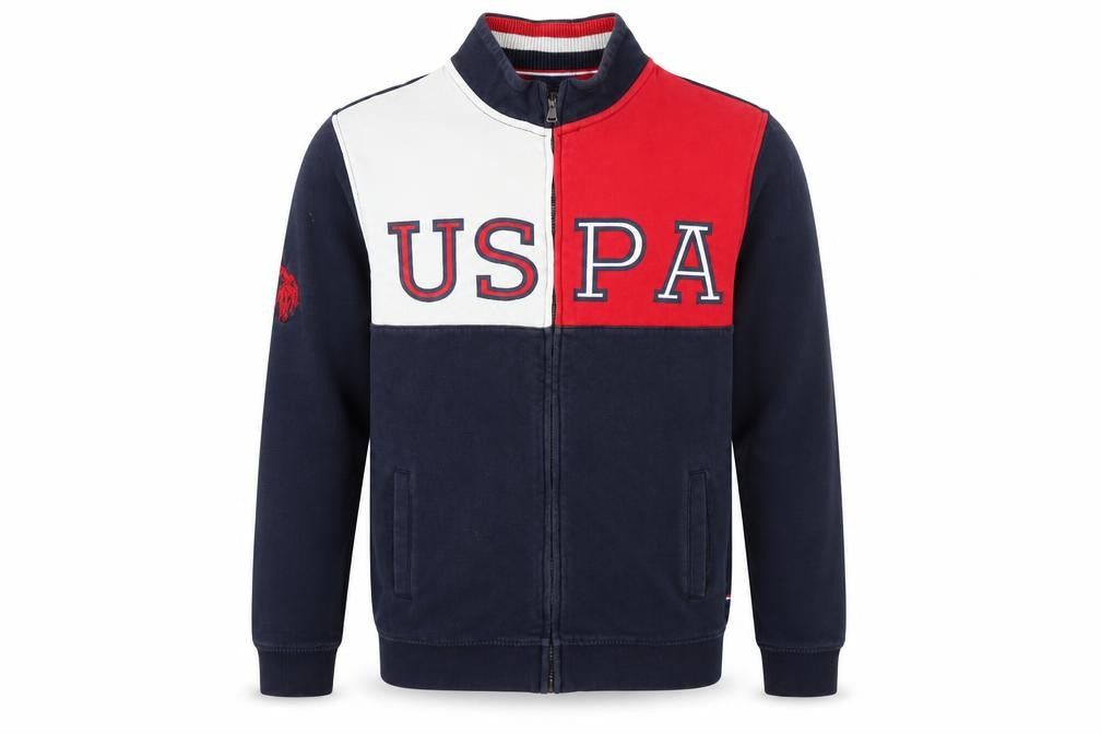 U.S. Polo Assn. Boys Multicoloured Chlorofibre Full Zip Sweatshirt Size 14-15 Years Zip