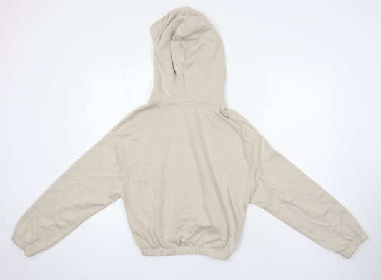 Zara Womens Beige Cotton Pullover Hoodie Size M