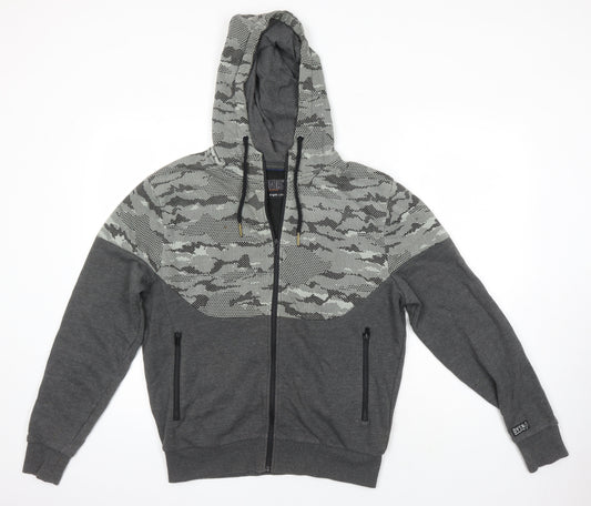 C&A Mens Multicoloured Cotton Full Zip Hoodie Size M