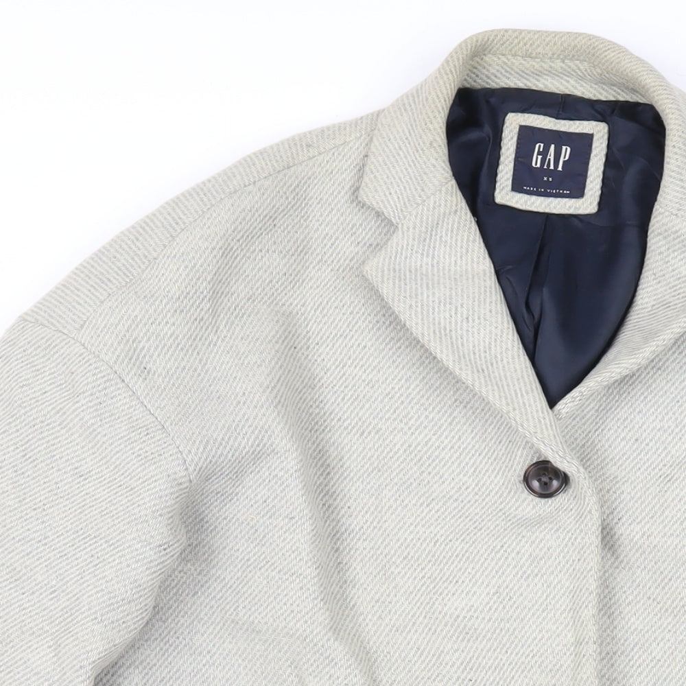 Gap Womens Grey Overcoat Coat Size XS Button