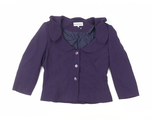 Quin and Donnelly Womens Purple Jacket Blazer Size 12 Button