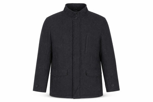 Carabou Mens Grey Herringbone Jacket Size M Zip