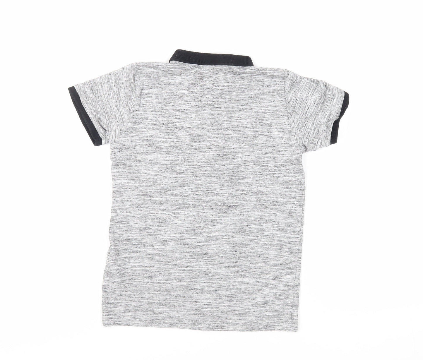 NEXT Boys Grey Cotton Pullover Polo Size 9 Years Collared Zip