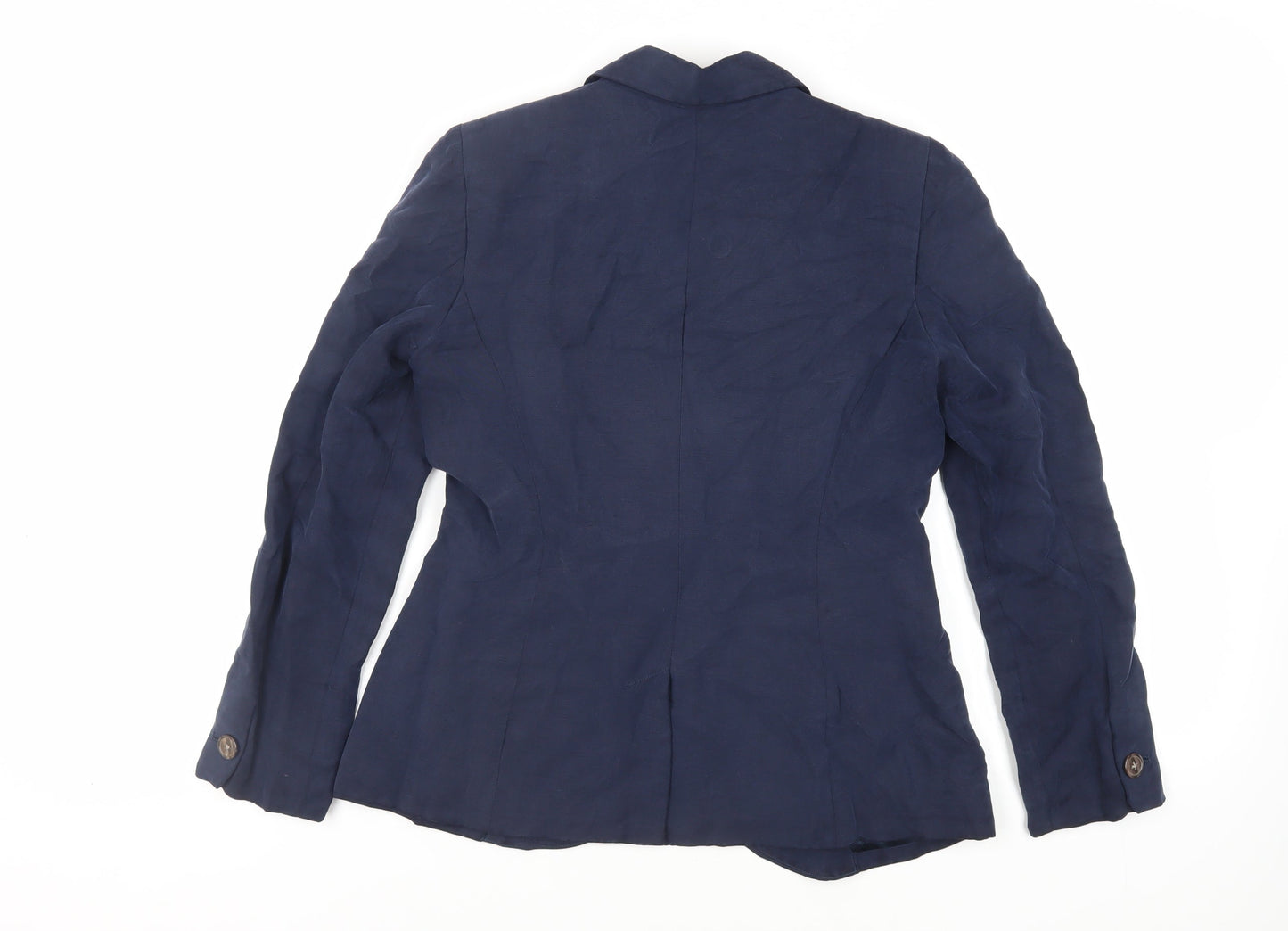 H&M Womens Blue Jacket Blazer Size 10 Button