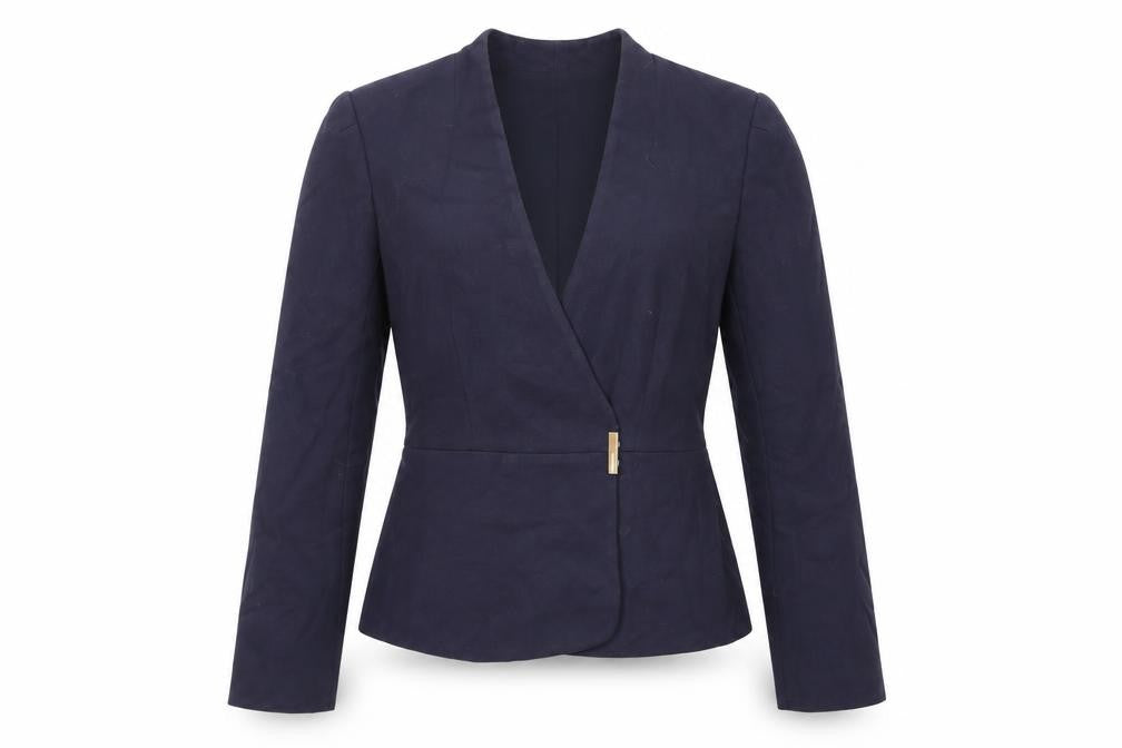 Marks & Spencer Womens Blue Jacket Blazer Size 10 Snap