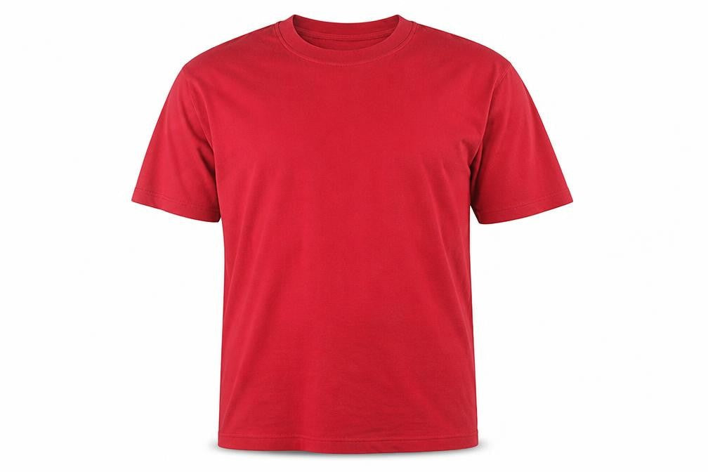 Essentials Mens Red Cotton T-Shirt Size L Crew Neck