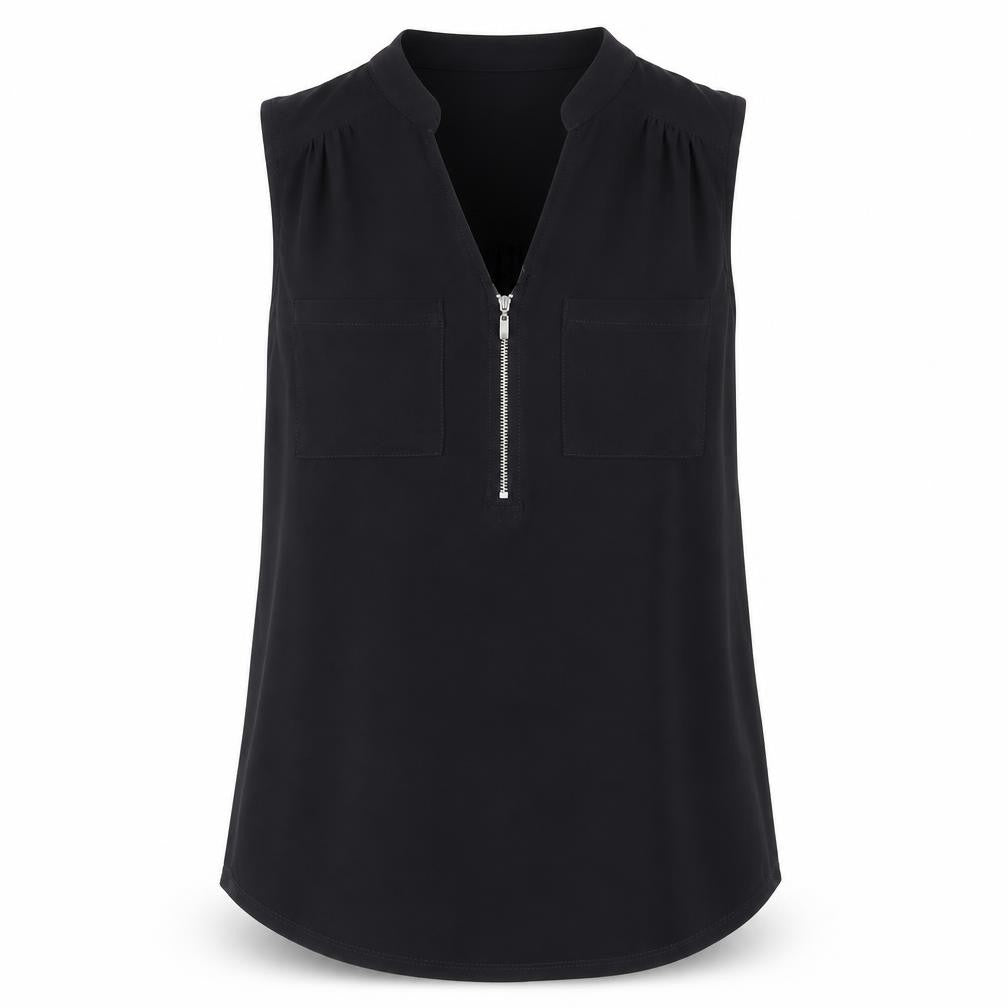 Wallis Womens Black Polyester Basic Blouse Size S V-Neck
