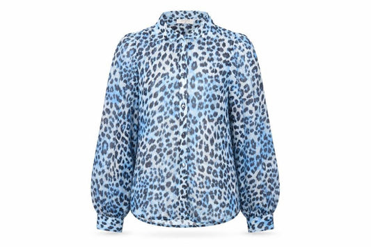 Womens UK Size S Axara Blue Polyester Button-Up