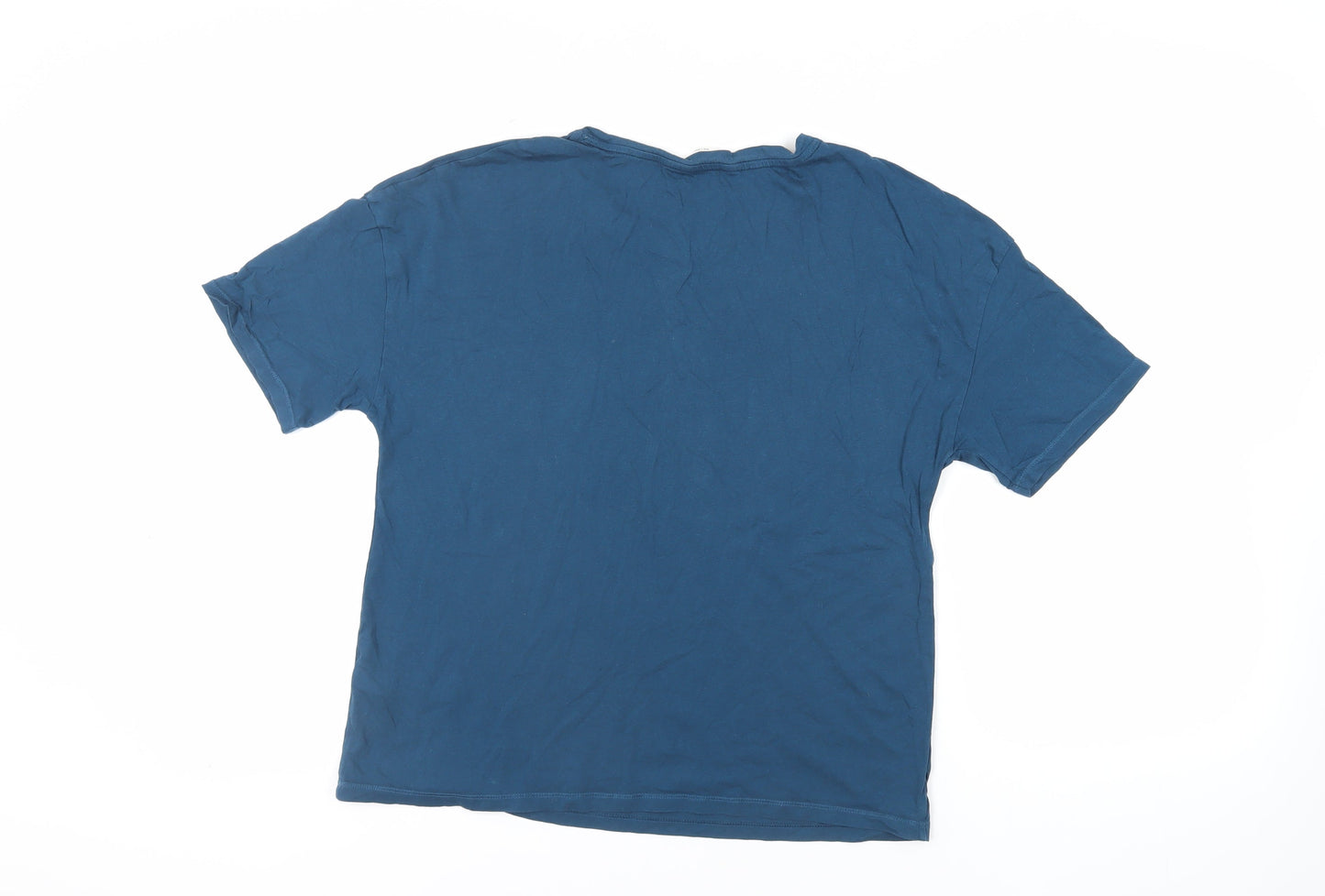 Marks and Spencer Womens Green Cotton Basic T-Shirt Size 14 Crew Neck