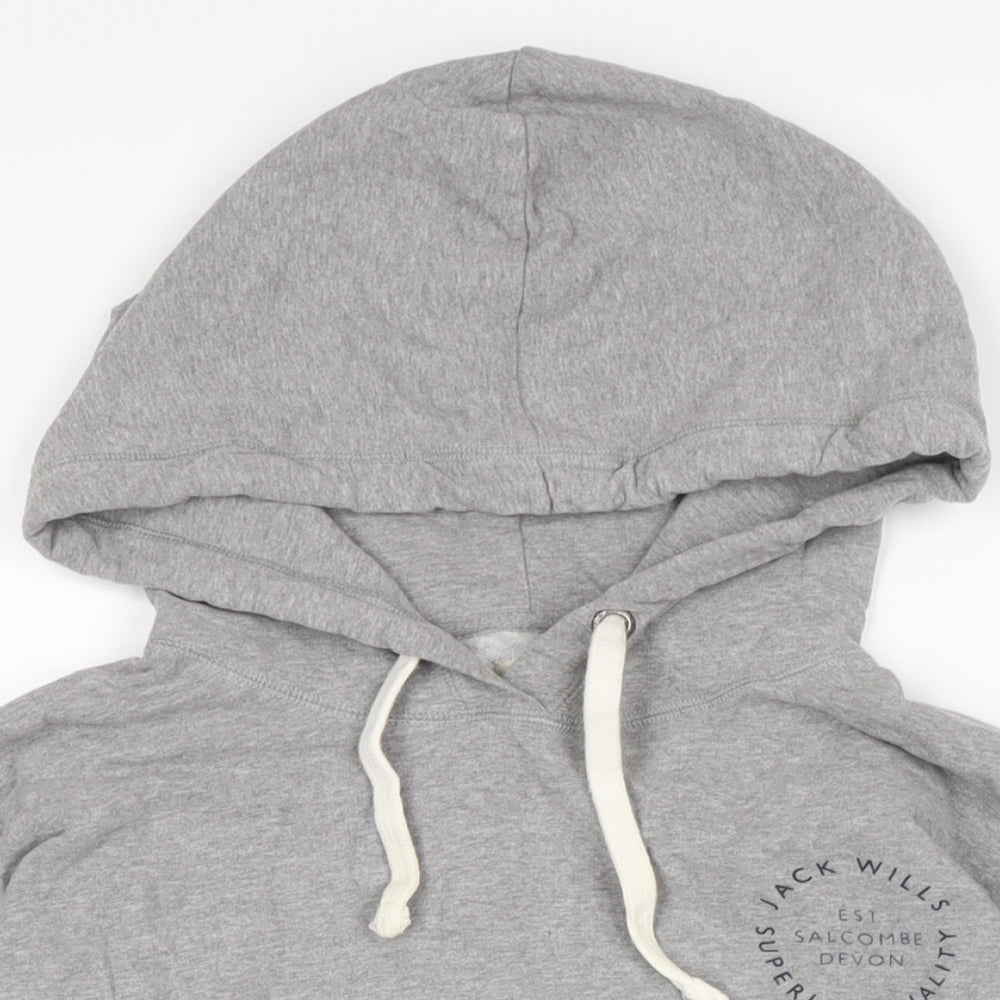 Jack Wills Womens Grey Cotton Pullover Hoodie Size 12