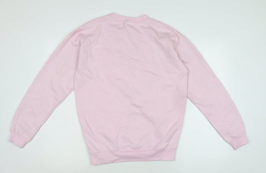 PRETTYLITTLETHING Womens Pink Cotton Pullover Sweatshirt Size S
