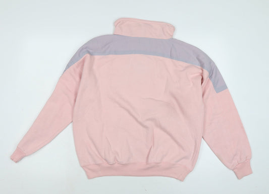 Picket and post Womens Pink Cotton Pullover Sweatshirt Size M