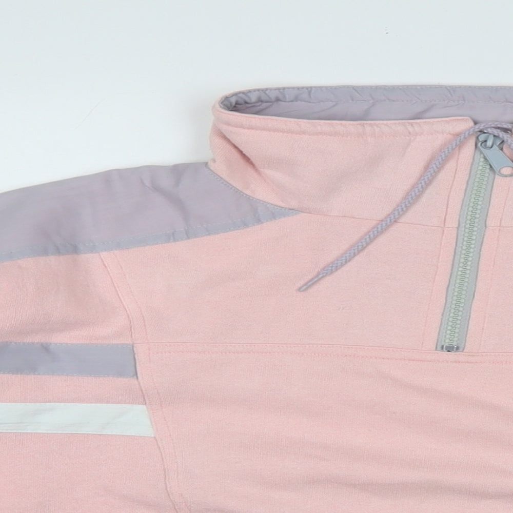 Picket and post Womens Pink Cotton Pullover Sweatshirt Size M