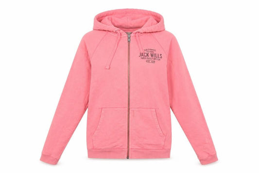 Womens UK 6 Regular Jack Wills Pink Full Zip Hoodie