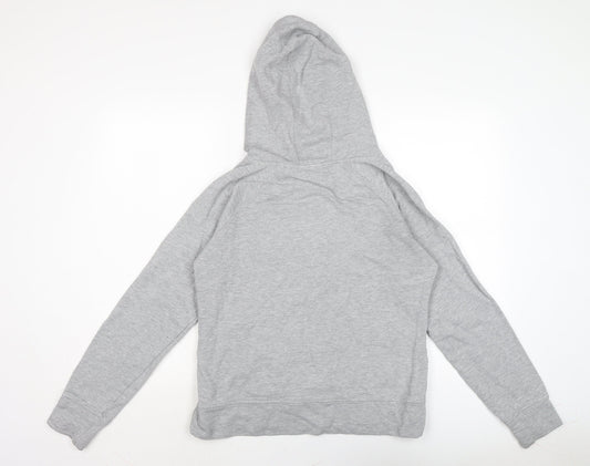 NEXT Womens Grey Houndstooth Cotton Pullover Hoodie Size 12
