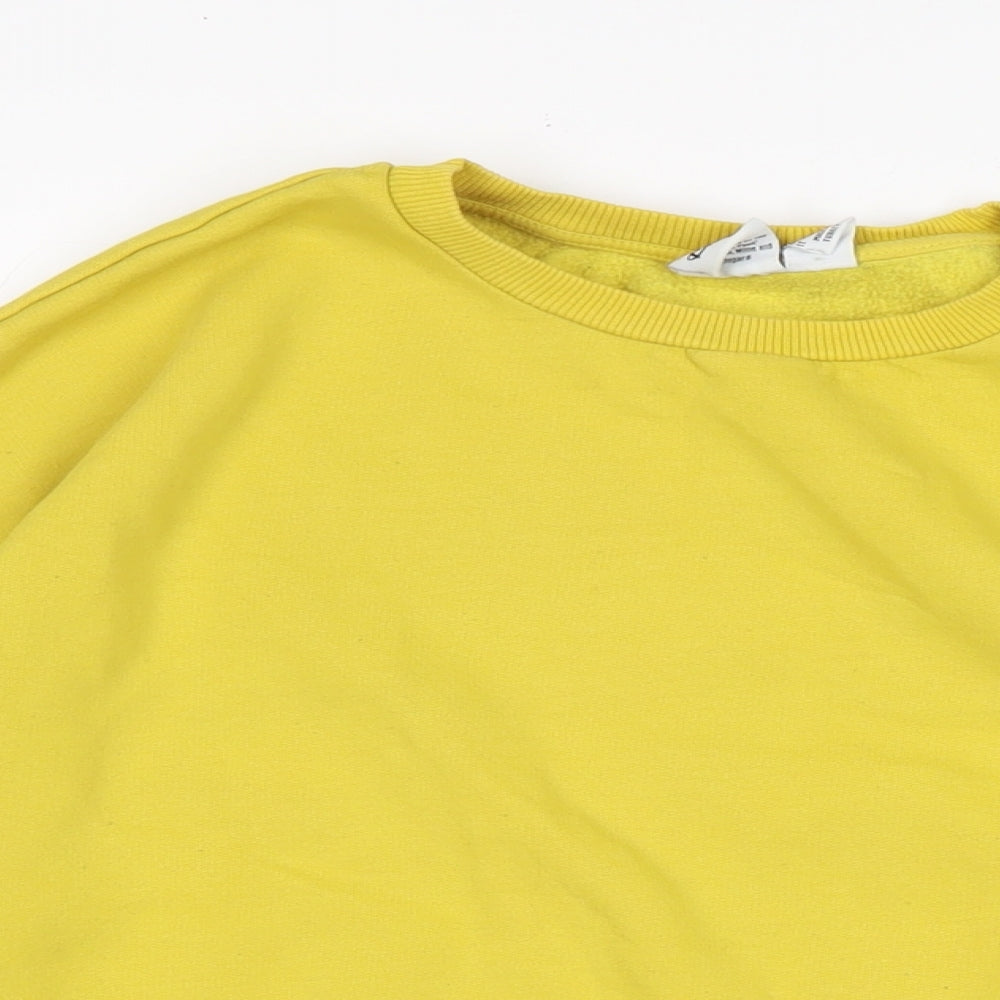 Disney Womens Yellow Cotton Pullover Sweatshirt Size L