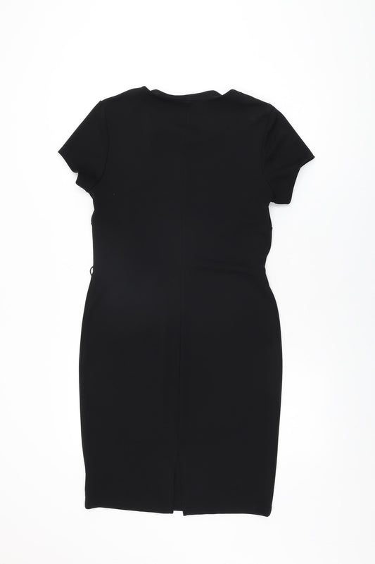 Kaleidoscope Womens Black Polyester Bodycon Size 10 Round Neck Pullover