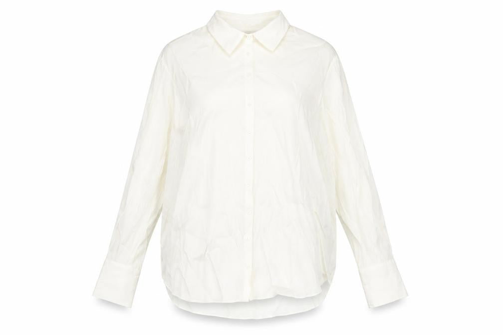 Marks and Spencer Womens Ivory Viscose Basic Button-Up Size 16 Collared